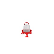 BEBEDERO ECO POLLOS 1.5 LITROS ROJO CON PATAS