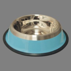 COMEDERO PERROS INOX. ANTID-3 FRANJA AZUL