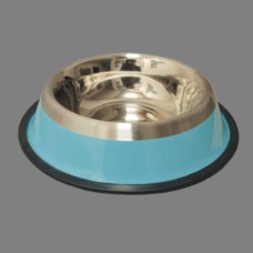 COMEDERO PERROS INOX. ANTID-3 FRANJA AZUL