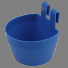 COMEDERO PLASTICO AZUL C/GANCHOS AVES