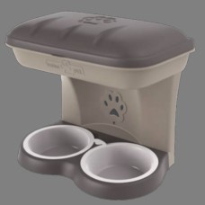 COMEDERO DOBLE FOOD STAND MARRON